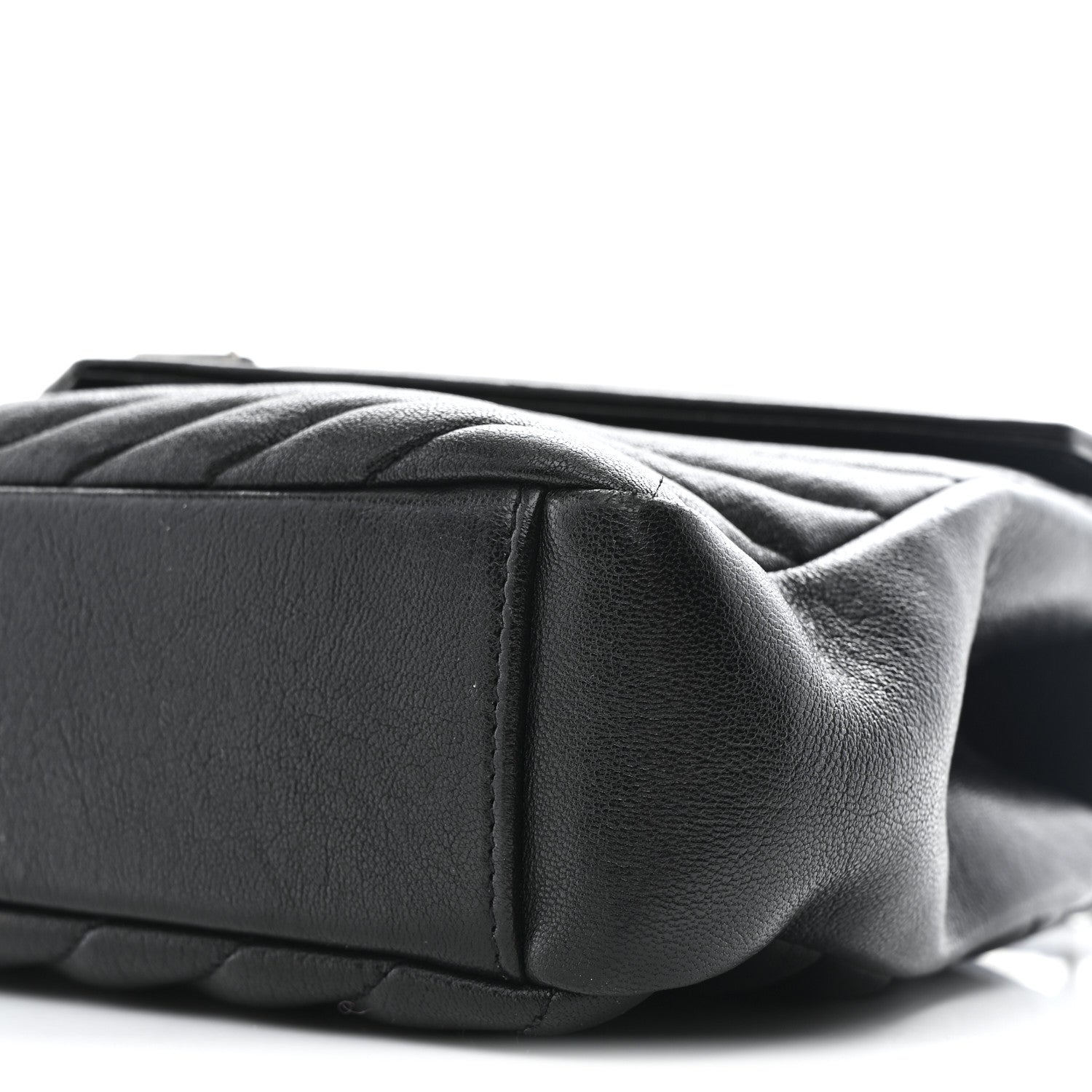 Saint Laurent Sheepskin Matelasse Chevron Monogram Medium College Bag Black 10 of 10