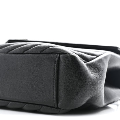 Saint Laurent Sheepskin Matelasse Chevron Monogram Medium College Bag Black 10 of 10