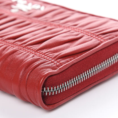 Prada Nappa Gaufre Zip Around Wallet Fuoco 10 of 11