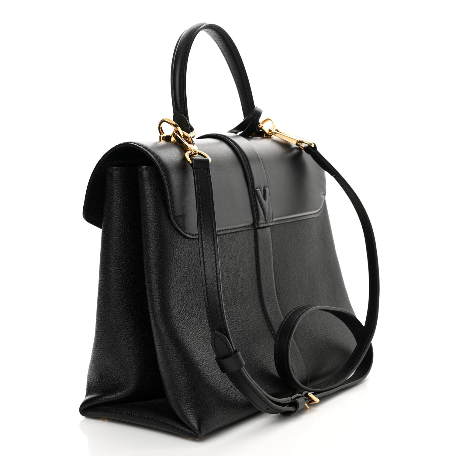 Louis Vuitton Grained Smooth Calfskin Rose Des Vents MM Black 4 of 13