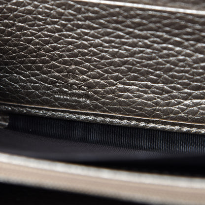 Gucci Metallic Pebbled Calfskin Soho Zip Around Wallet Golden Beige 6 of 7