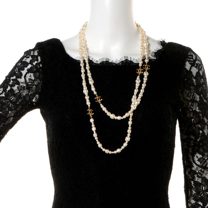 Chanel Pearl Classic CC Long Necklace Gold 2 of 6