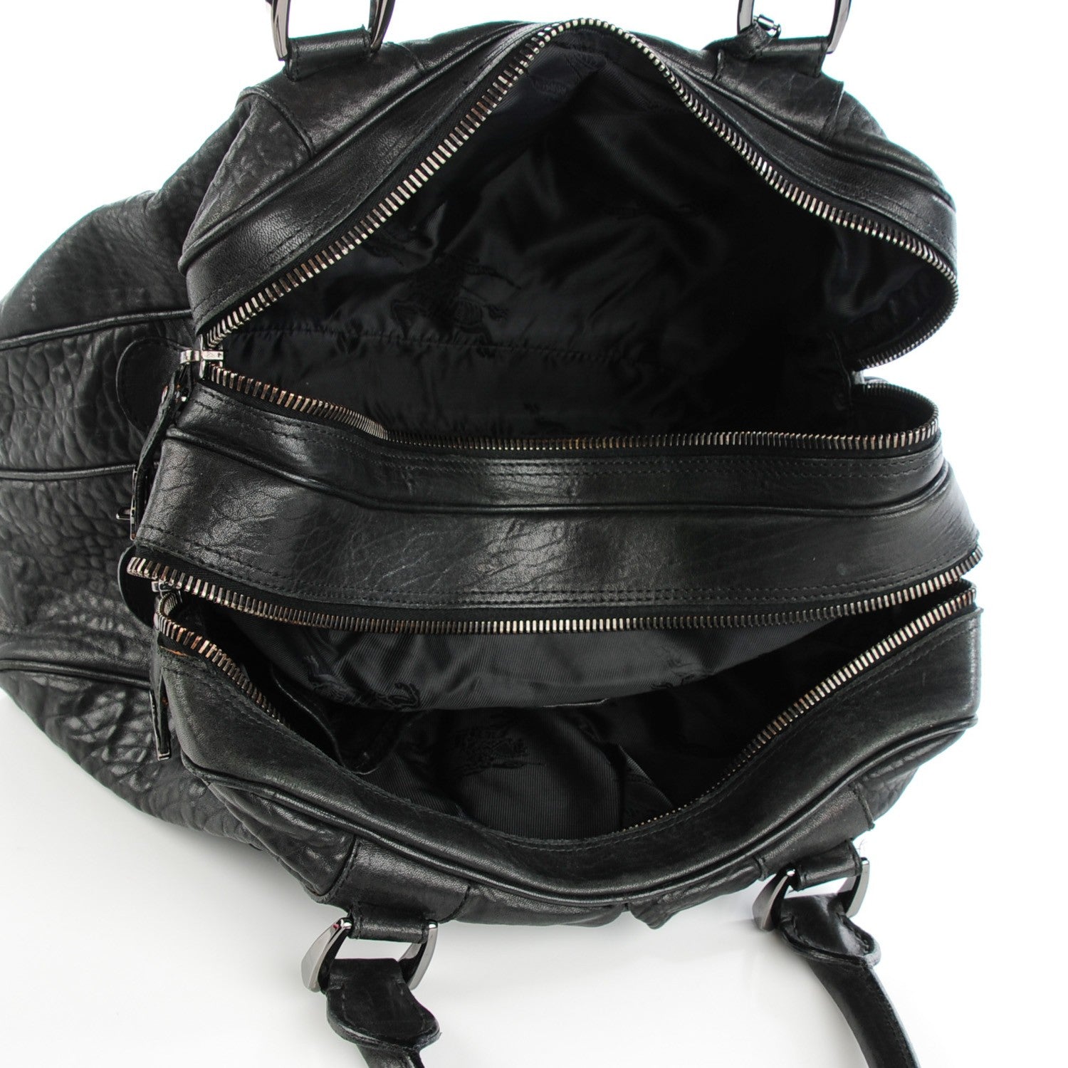 Burberry Prorsum Calfskin Studded Knight Satchel Black 6 of 10