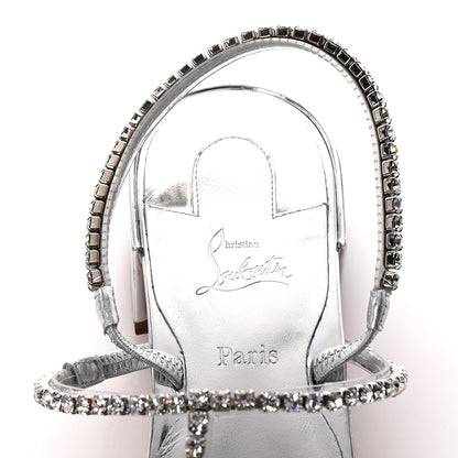 Christian Louboutin Specchio PVC Crystal Simple Queenie Sandals 39 Silver 8 of 9