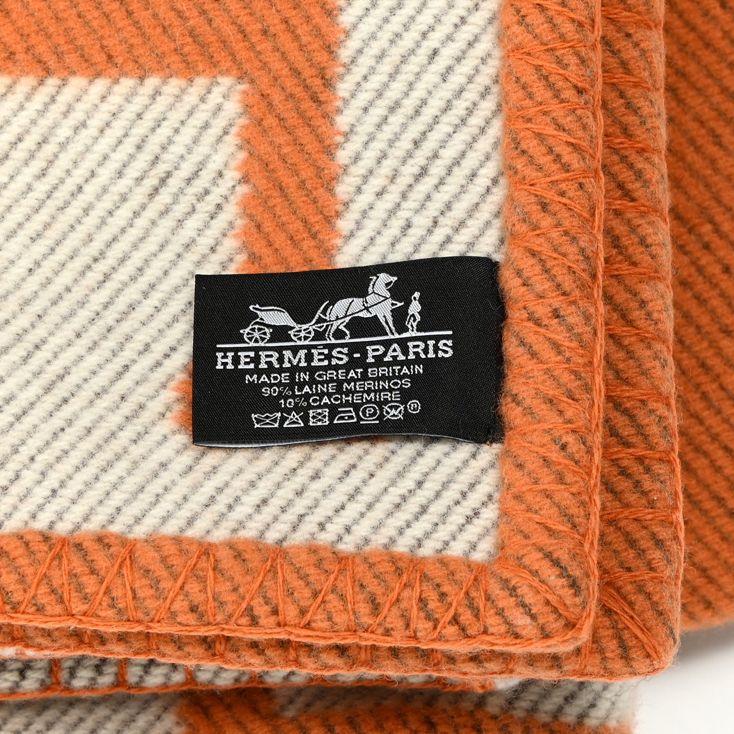 Wool Cashmere Signature Classic Avalon Blanket Ecru Potiron