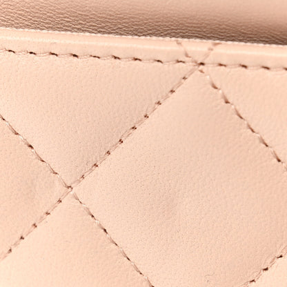 Chanel Lambskin Quilted CC Pearl Crush Wallet on Chain WOC Light Beige 12 of 13