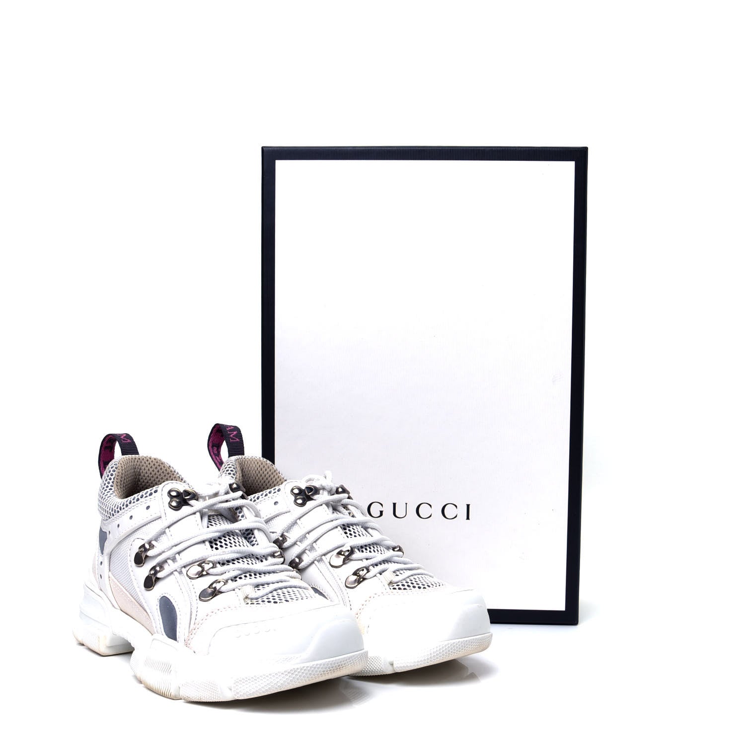 Gucci X SEGA Mesh Calfskin Suede Womens Flashtrek Sneakers 36.5 Great White 10 of 10