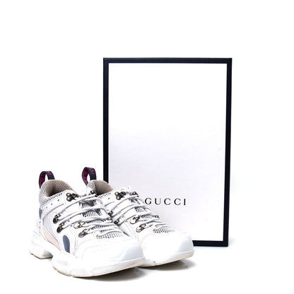Gucci X SEGA Mesh Calfskin Suede Womens Flashtrek Sneakers 36.5 Great White 10 of 10