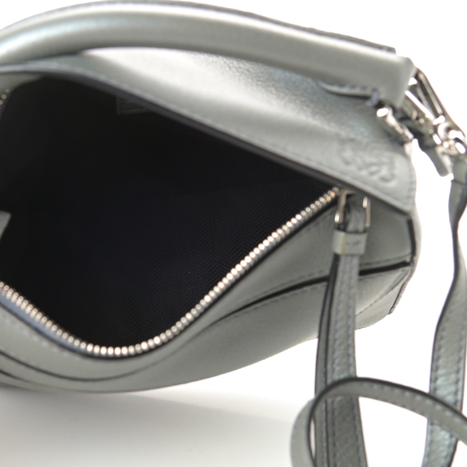 Loewe Metallic Calfskin Mini Puzzle Bag Gunmetal 5 of 10