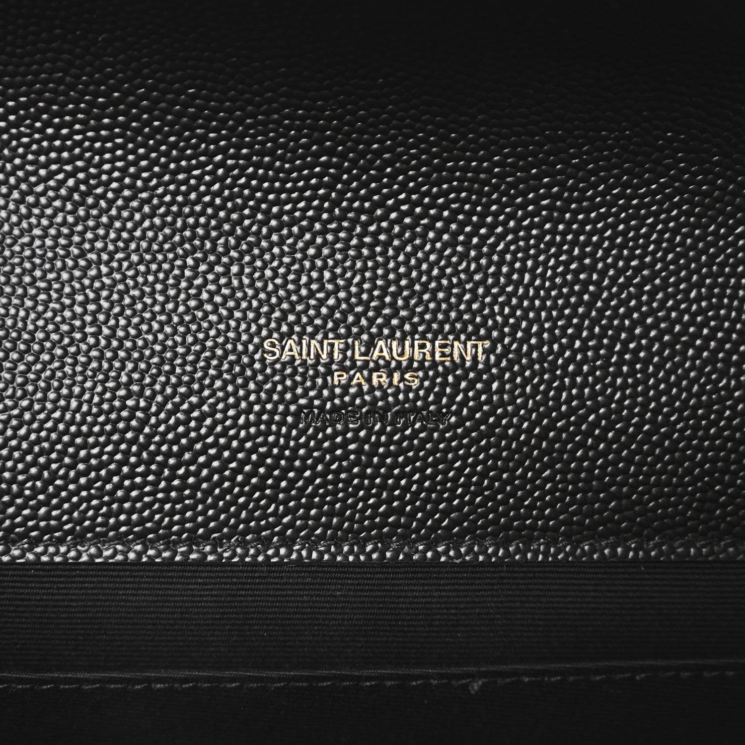 Saint Laurent Grain De Poudre Matelasse Chevron Monogram Envelope Clutch Black 5 of 10
