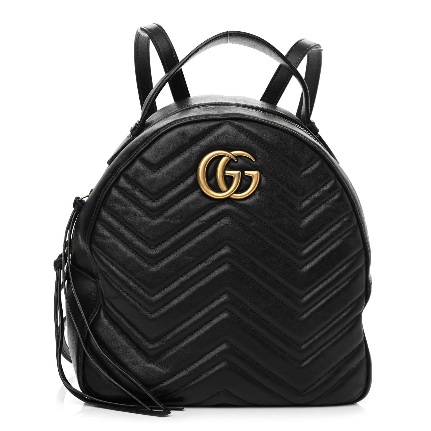 Gucci Calfskin Matelasse GG Marmont Dome Backpack Black 1 of 14