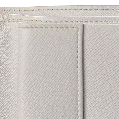Prada Saffiano Shine Monochrome Bi-Fold Wallet Talco 11 of 12