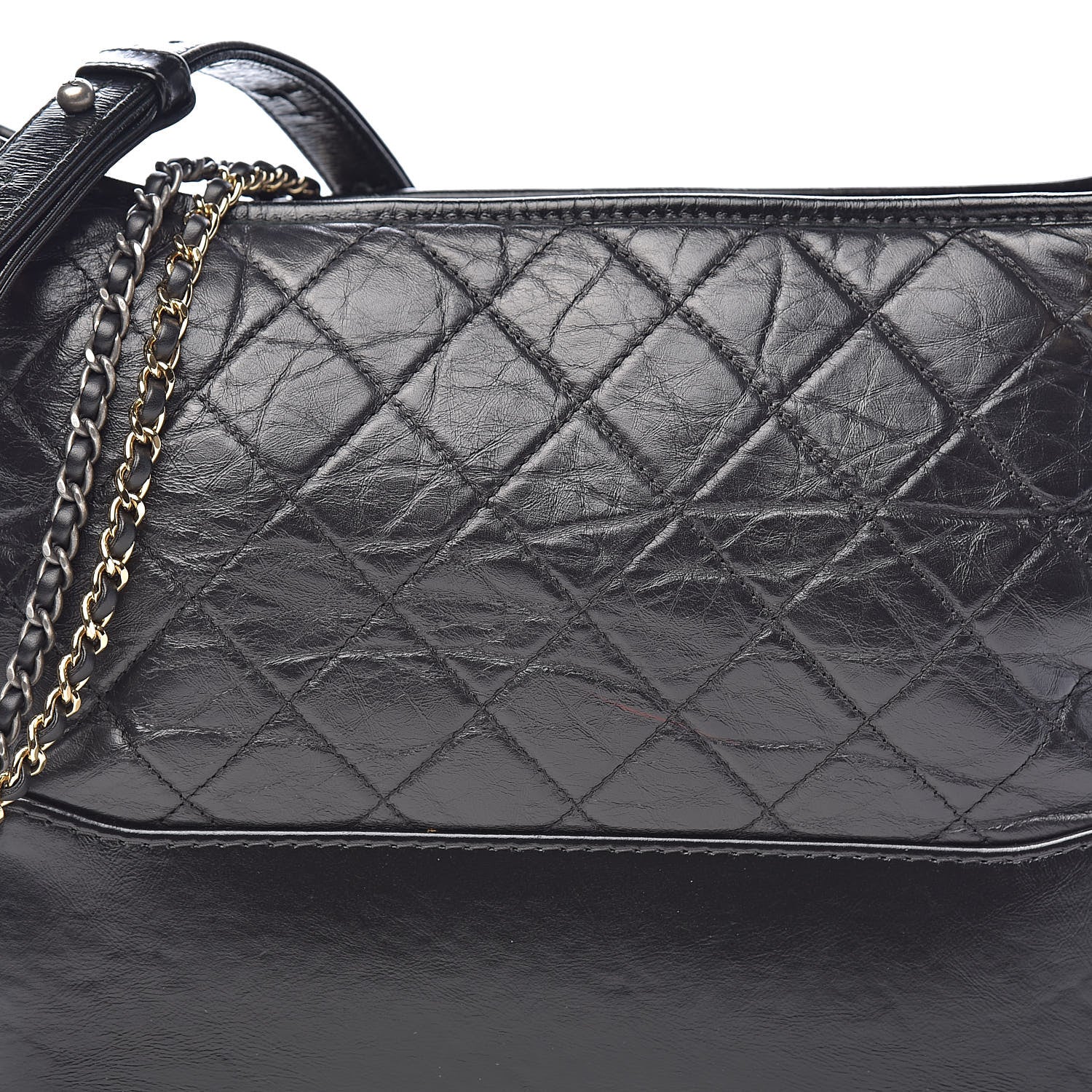 Chanel Aged Calfskin Quilted Medium Gabrielle Hobo Black 11 of 12