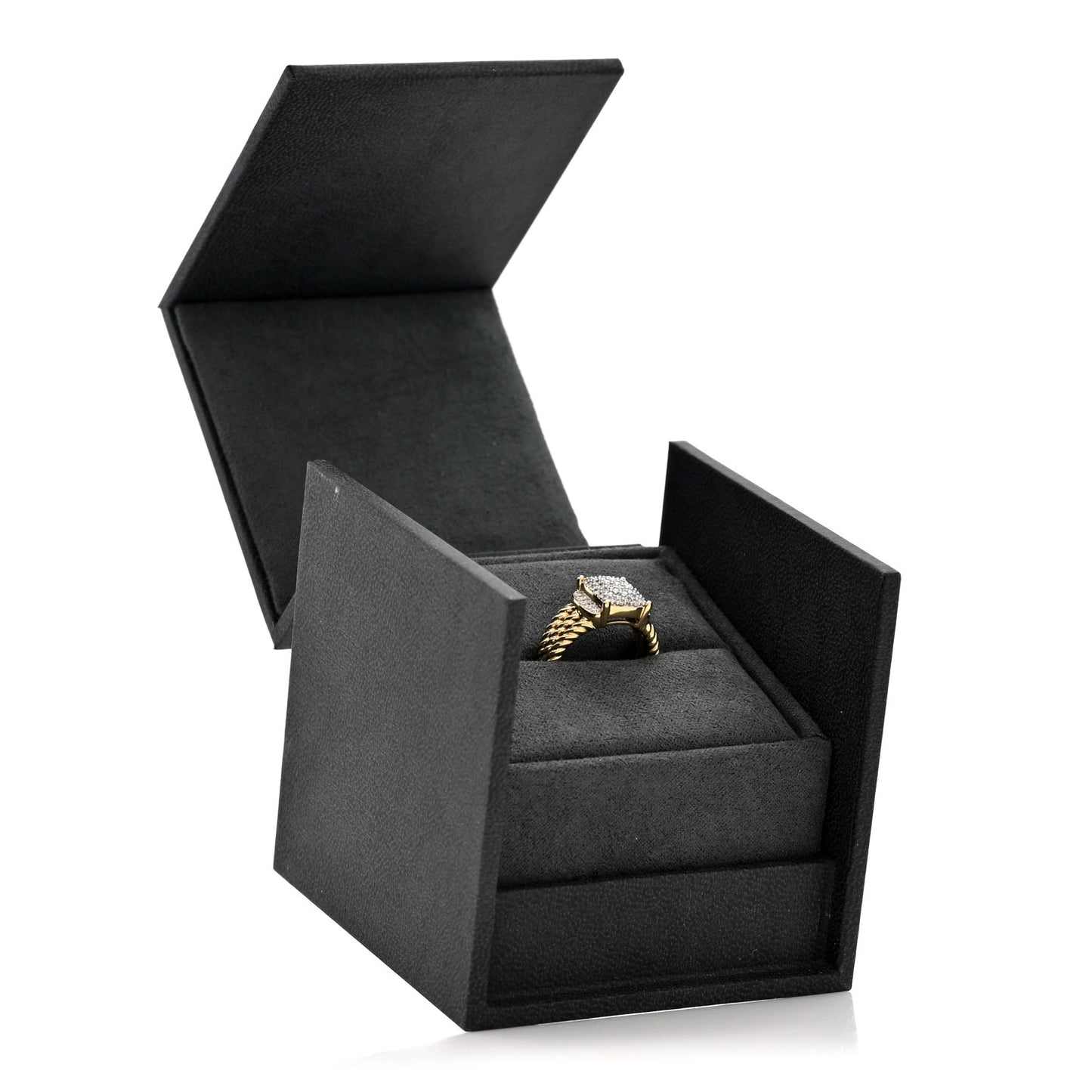 18K Yellow Gold Diamond 10mm Petite Wheaton Ring 49 5