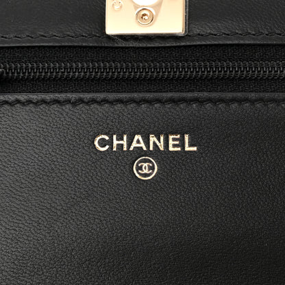 Chanel Lambskin Quilted Trendy CC Wallet On Chain WOC Black 6 of 12