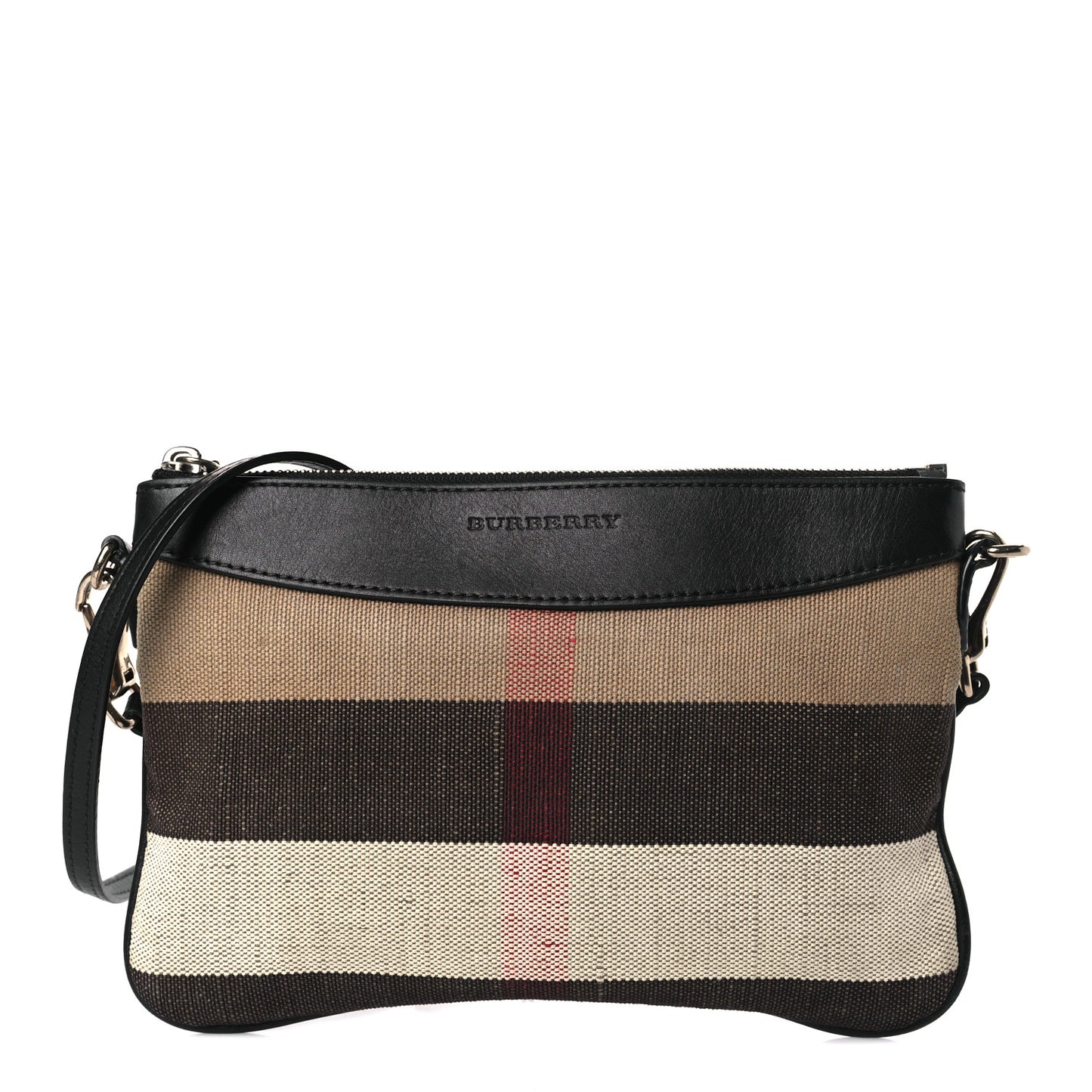 Mega Check Peyton Crossbody Clutch Bag Black