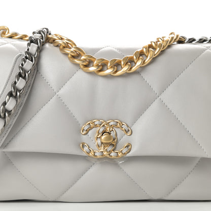 Chanel Lambskin Quilted Medium Chanel 19 Flap Grey 8 of 11