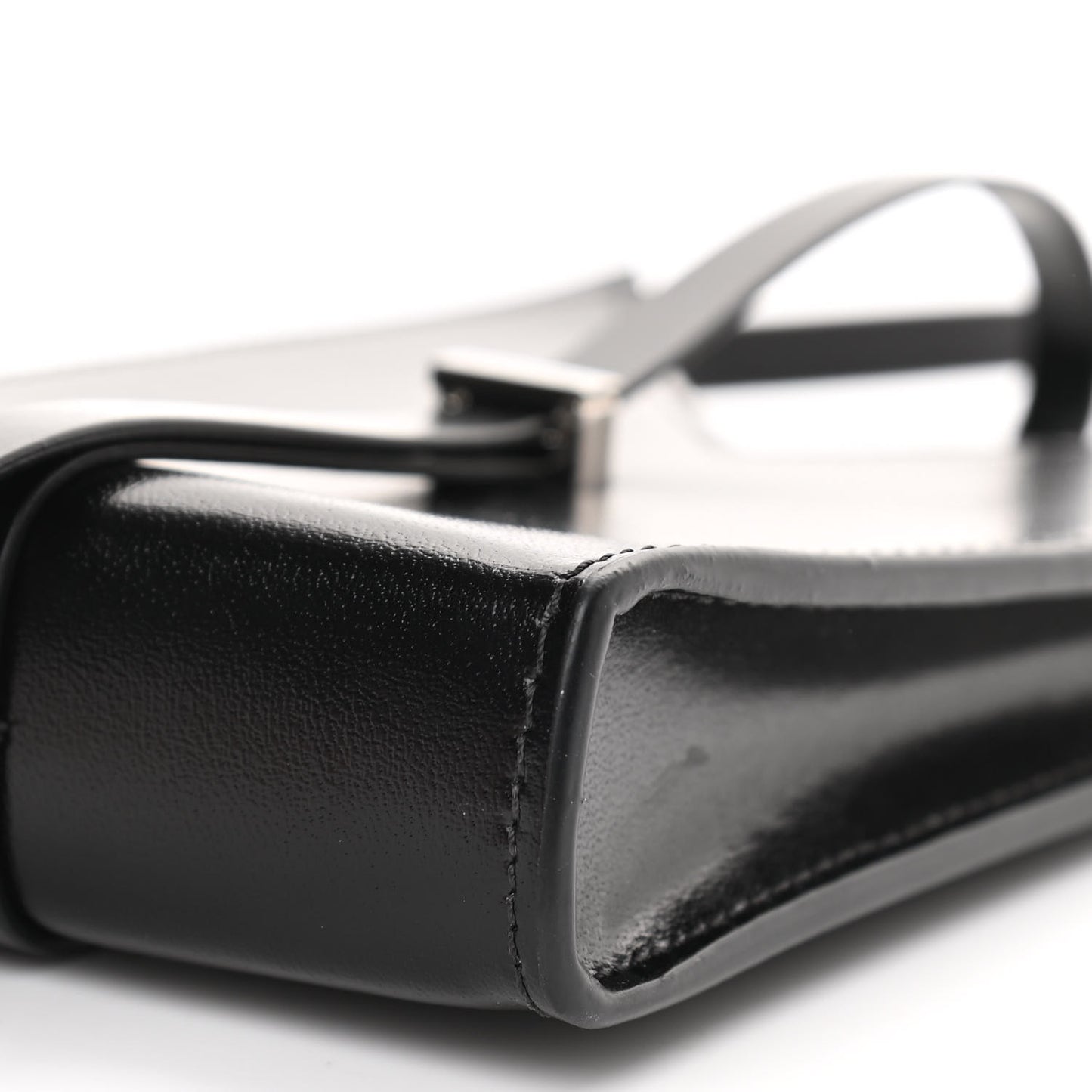 Calfskin Mini Cut Out Phone Crossbody Pouch Black
