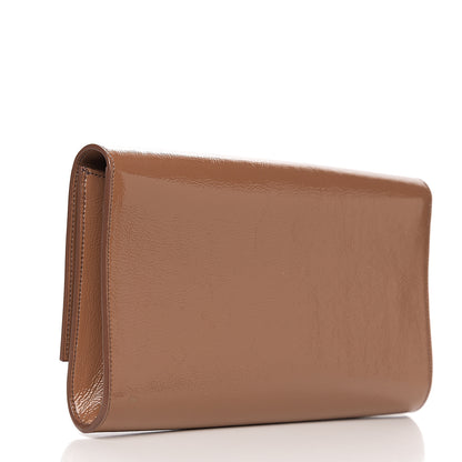 Saint Laurent Textured Patent Calfskin Monogram Large Belle De Jour Clutch Nude 2 of 7