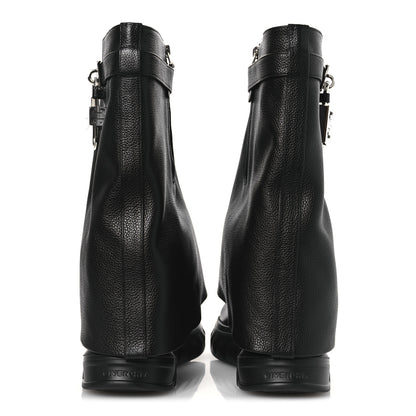 Givenchy Grained Calfskin Shark Lock Biker Ankle Boots 40 Black 6 of 11
