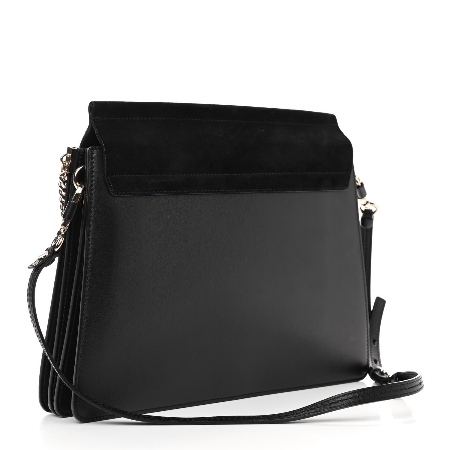 Chloe Suede Calfskin Medium Faye Shoulder Bag Black 3 of 11