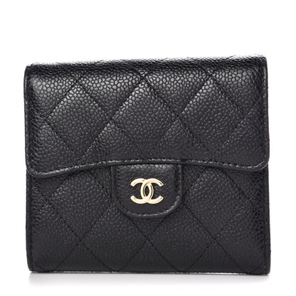 Chanel Caviar Quilted Compact Flap Wallet Black 1 of 9