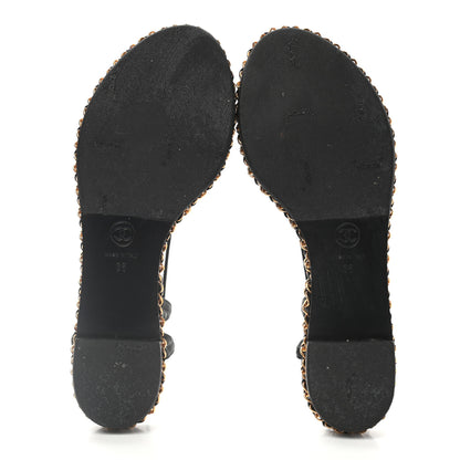 Chanel Lambskin Chain Thong Sandals 38 Black 5 of 7