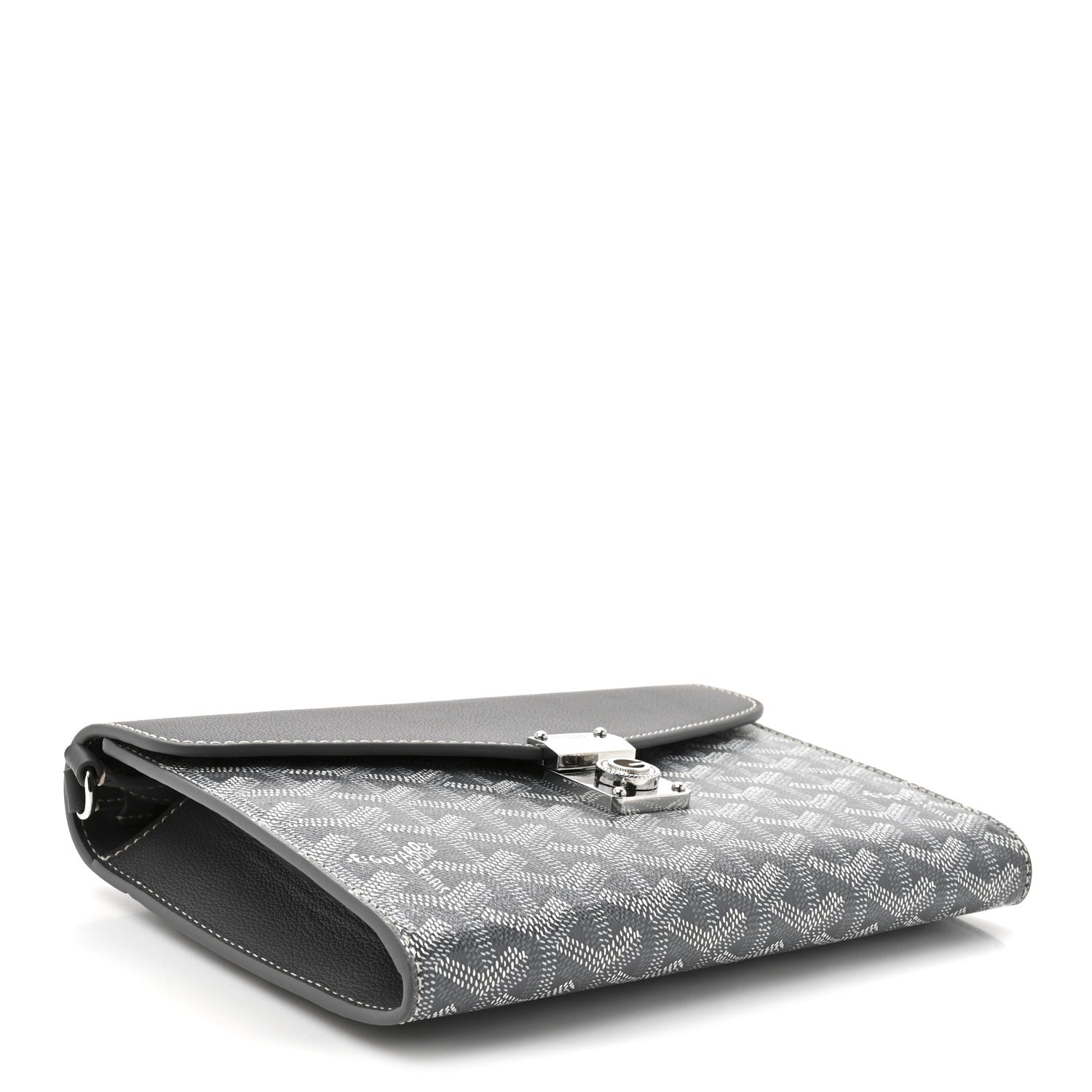 Goyard Goyardine Calfskin Chypre Wallet Pouch Grey 4 of 12