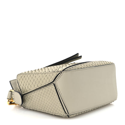 Loewe Snakeskin Mini Puzzle Bag Marble Green 3 of 9