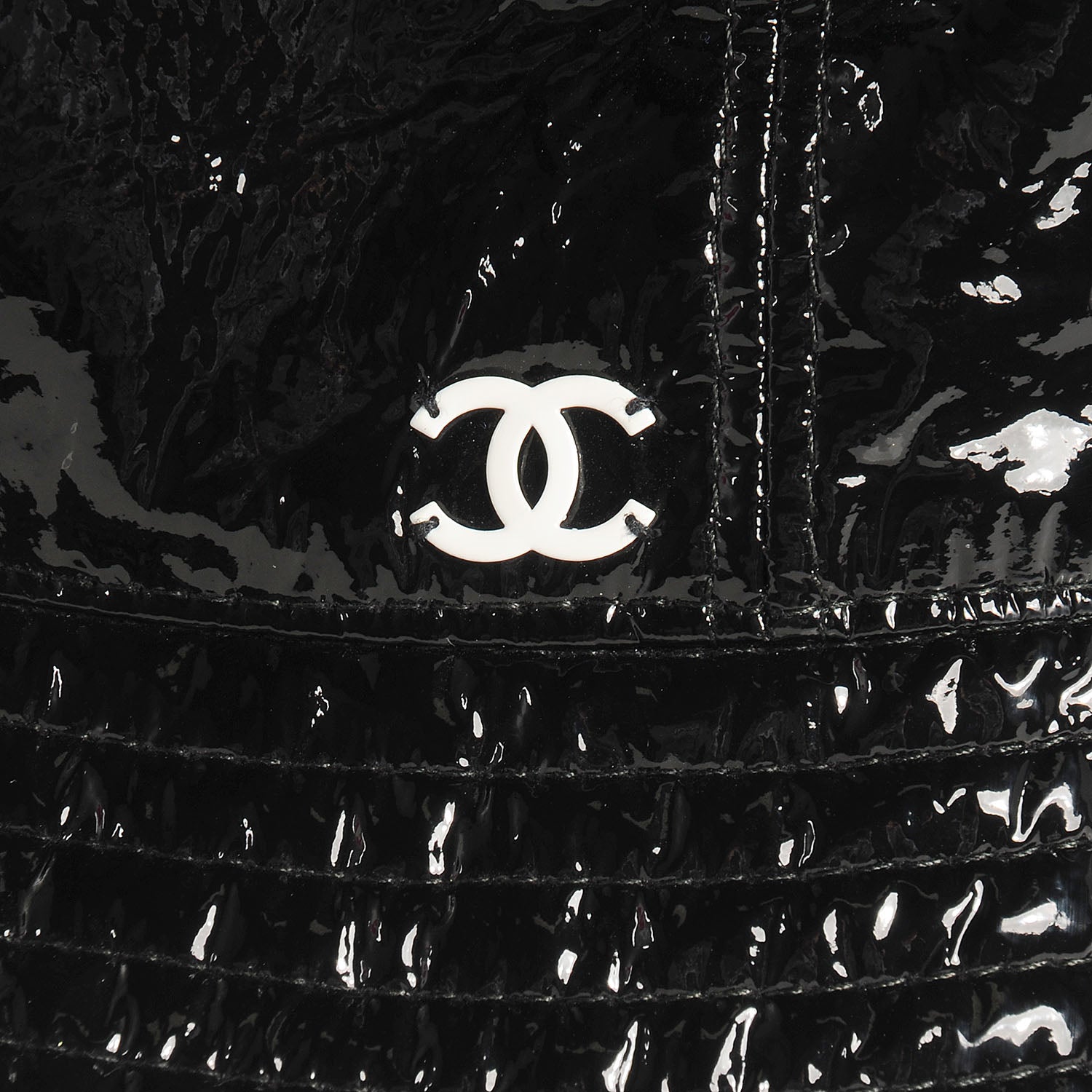 Chanel Vinyl Tweed Bucket Hat 58 Black 8 of 8