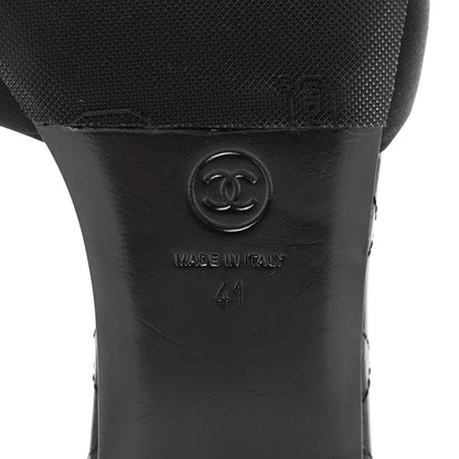 Chanel Satin Mule Sandals 41 Black 6 of 9