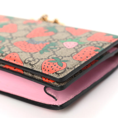 Gucci GG Supreme Monogram Strawberry Chain Wallet 9 of 12