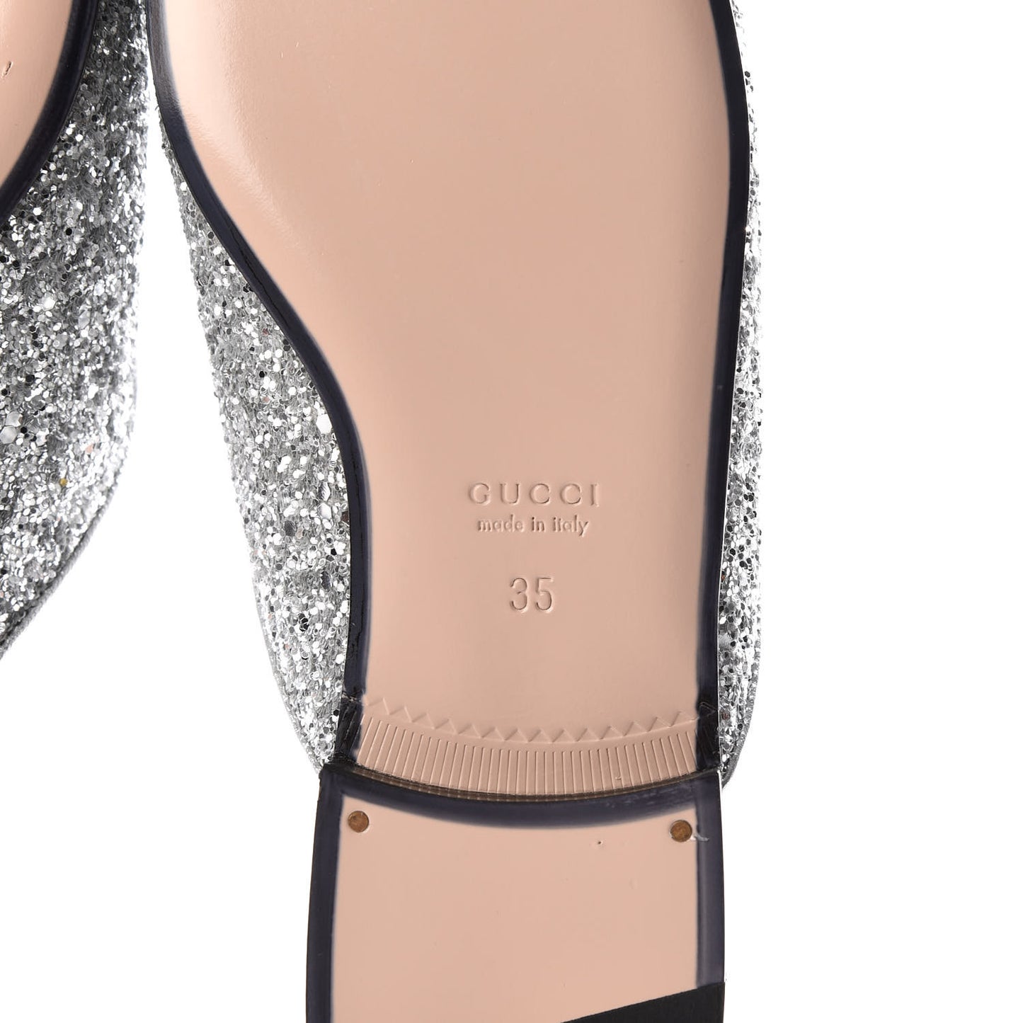 Glitter Womens Princetown Slippers 35 Silver