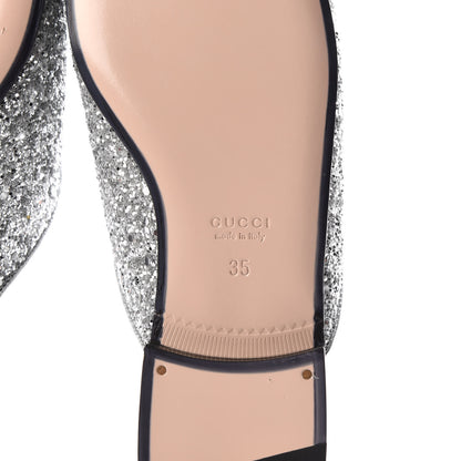 Gucci Glitter Womens Princetown Slippers 35 Silver 6 of 9