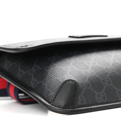 Gucci GG Supreme Monogram Web Slim Belt Bag Black Grey 8 of 9