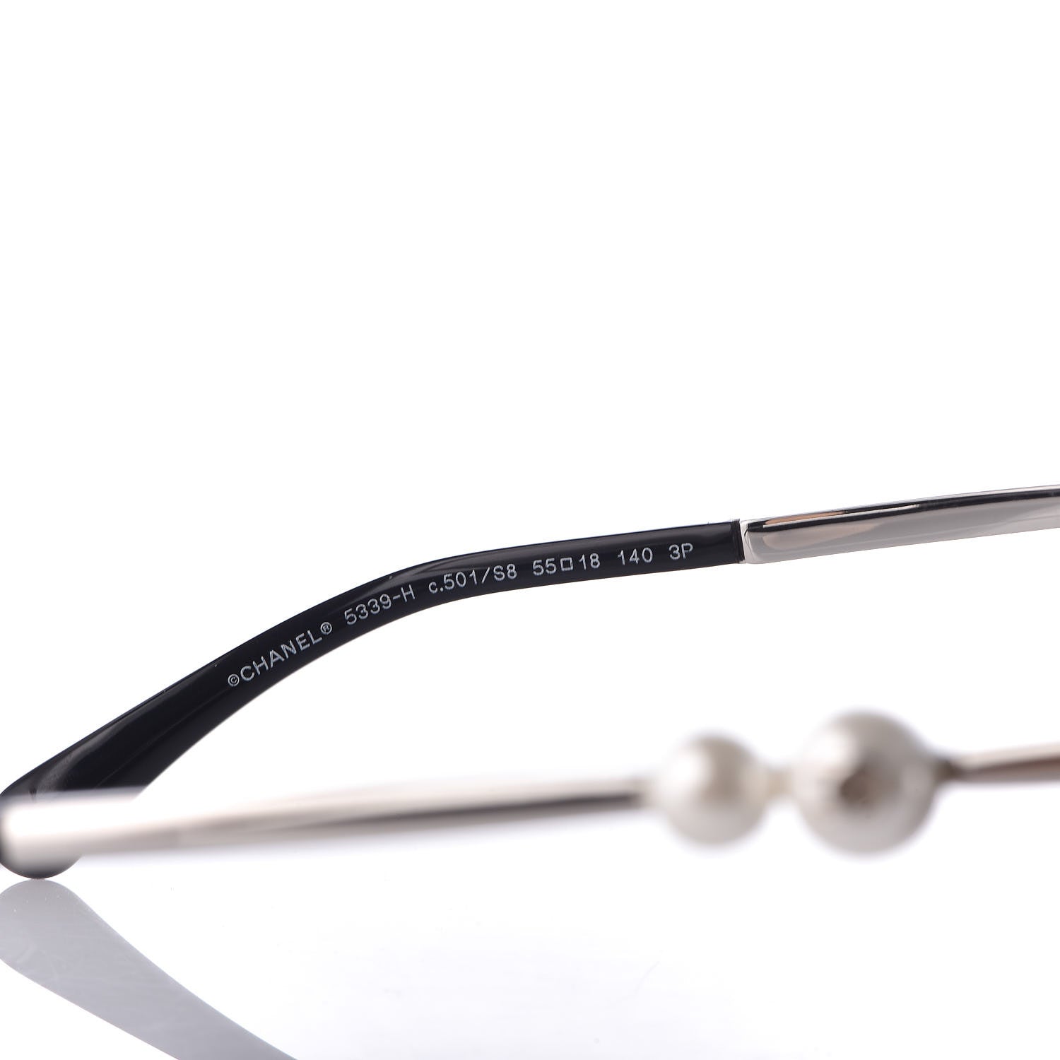 Chanel Acetate Butterfly Winter Pearl Sunglasses 5339-H Black 6 of 7