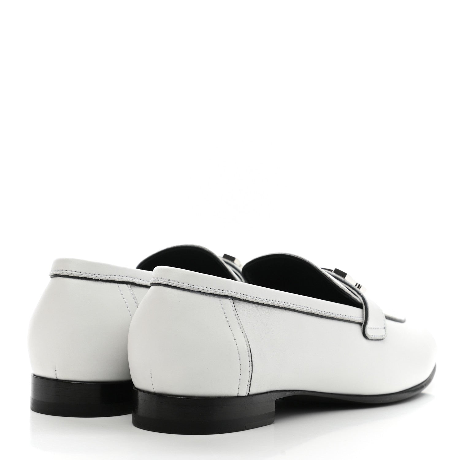Hermes Calfskin Womens Paris Loafers 38 White 4 of 9