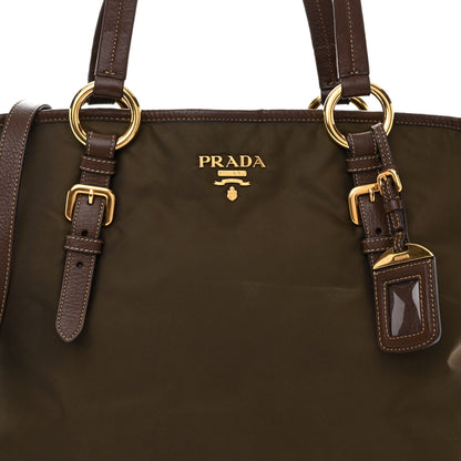Prada Tessuto Vitello Daino Saffiano Tote Bruciato 8 of 18