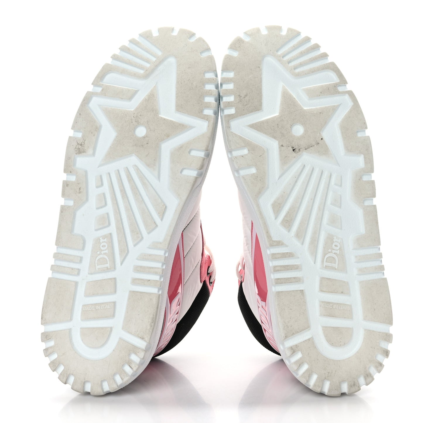 Nylon Calfskin Womens D-Player High Top Sneakers 38 Pink