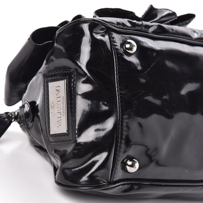 Valentino Garavani Patent Lacca Bow Bowler Tote Black 8 of 11