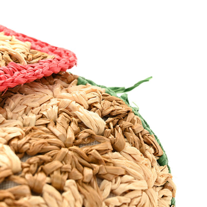 Gucci Raffia Azalea Calfskin Crochet Flower Small GG Marmont Shoulder Bag Natural Ecru Green Red New Shamarock 13 of 13