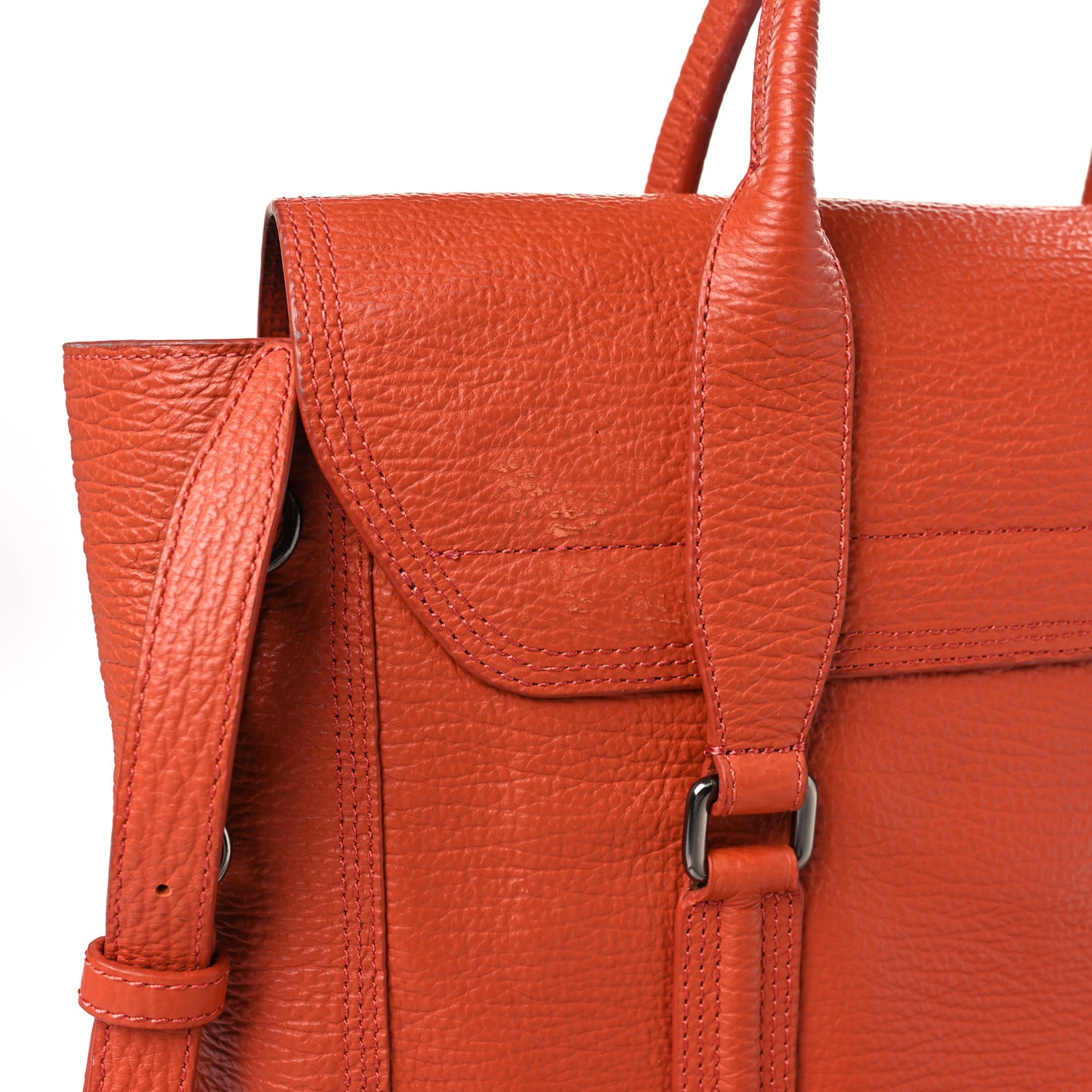 Textured Calfskin Large Pashli Satchel Orange
