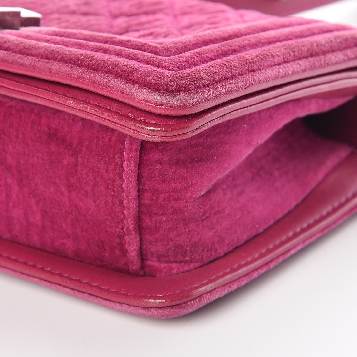 Chanel Velvet Quilted Small Boy Flap Fuchsia 10 of 11