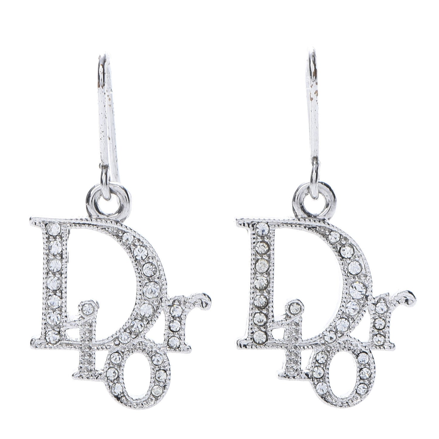 Crystal Logo Earrings Silver
