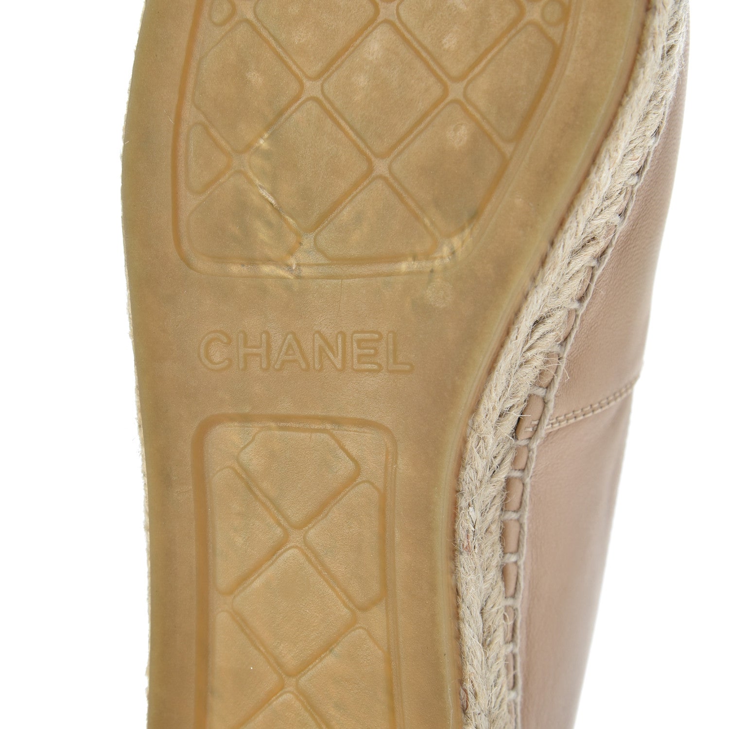 Chanel Lambskin CC Espadrilles 37 Beige Black 7 of 17