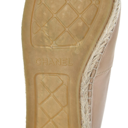 Chanel Lambskin CC Espadrilles 37 Beige Black 7 of 17