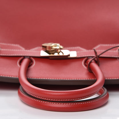 Hermes Epsom Candy Birkin 35 Rouge Casaque Bleu Thalassa 33 of 35