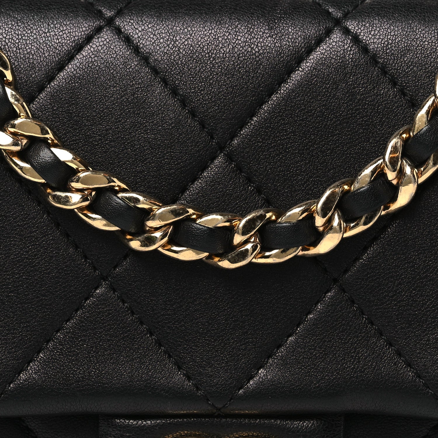 Chanel Lambskin Metal Quilted Mini Top Handle Square Flap Black 8 of 10