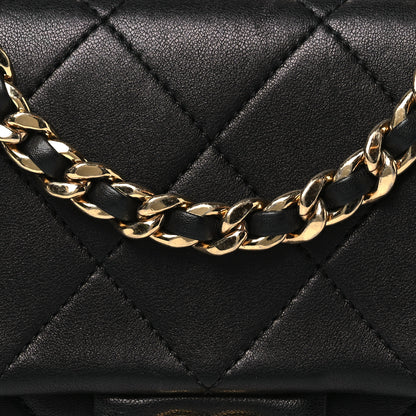 Chanel Lambskin Metal Quilted Mini Top Handle Square Flap Black 8 of 10