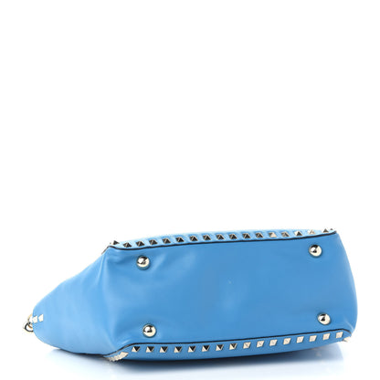 Valentino Garavani Vitello Small Rockstud Tote Light Blue 3 of 7